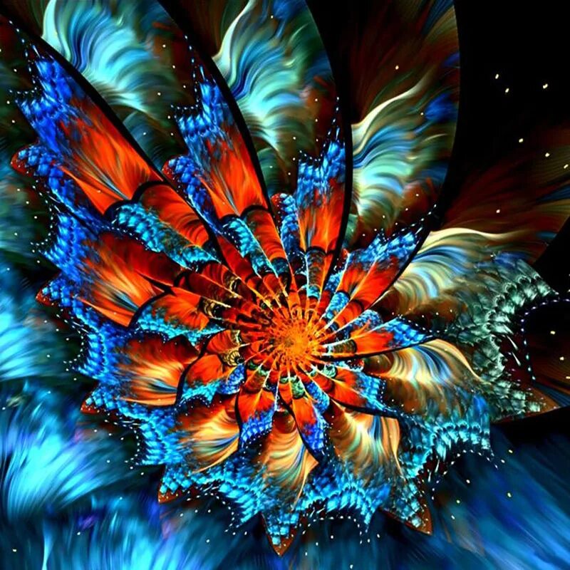 Невероятный цвет. Мандала алмазная мозаика 5д. Фантазийные цветы. Сказочные цветы. Волшебный цветок.