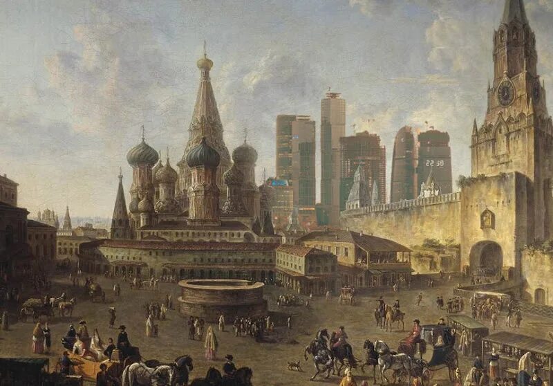 Москва 1800 год. Фёдор Яковлевич Алексеев красная площадь в Москве.