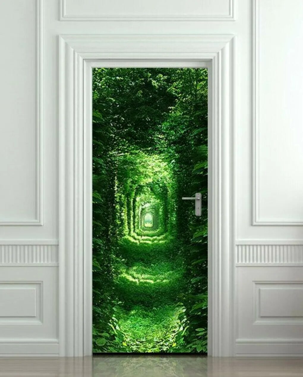 Декор двери. Зеленая входная дверь. Зеленые двери в интерьере. Декорирование дверей.