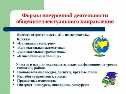 Направления внеурочной деятельности основная школа