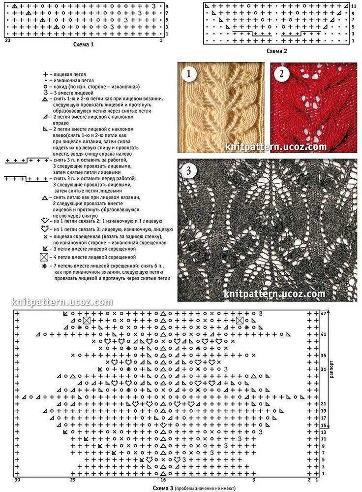Образцы вязания спицами ажурных узоров. Вязание листочков спицами схемы и описание. Образцы узоров для вязания спицами с описанием и схемами.