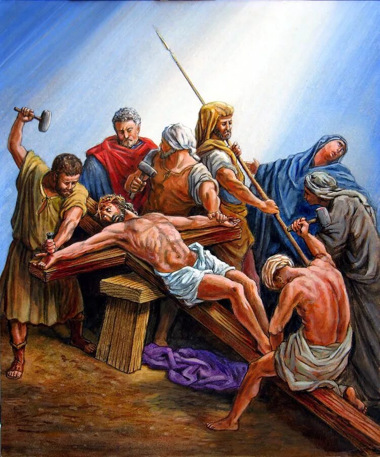 Как убивали апостолов. Прибивание Христа к кресту. Иисуса прибили Иисуса к кресту.