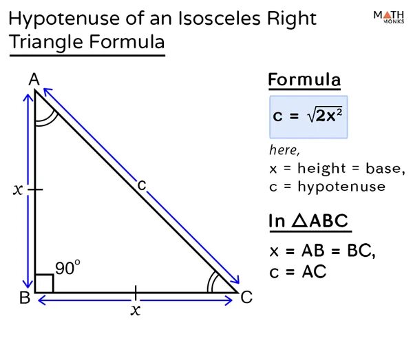 Triangle formula. Isosceles triangle formula. right triangle formulas. hypotenuse formula. sas triangle formule.