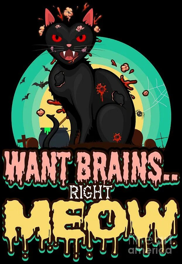 Want brains. Зомби коты Meow. Meow анимация зомби.