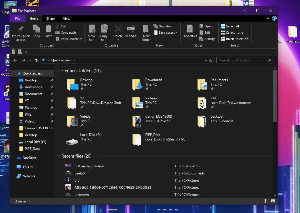 Windows explorer. Темная тема проводника windows 10. file explorer. проводник windows 1809.