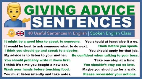 Giving advice in english