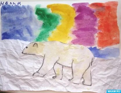 Рисование белого медведя в старшей группе