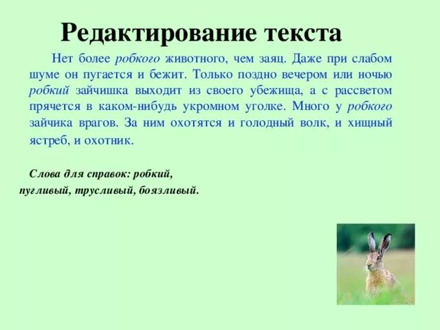 Текст издавна принято считать. Нет более трусливого животного чем заяц. Робкий заяц. Заяц что делает глаголы. Робкий заяц синонимы.