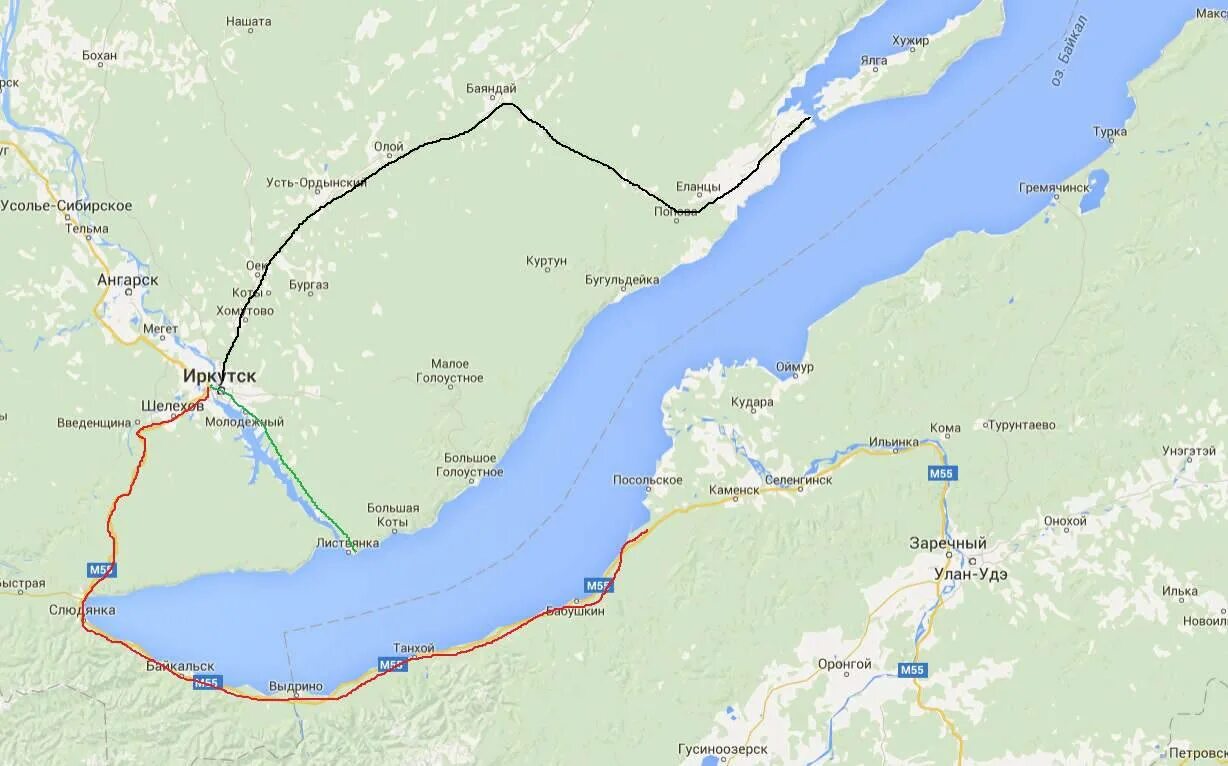 Карта Байкал Иркутск Улан Удэ. Путь от Иркутска до Байкала. От Иркутска до озера Байкал.