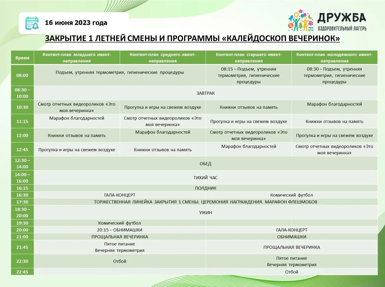 расписание зеленый городок