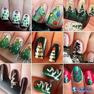 Нарисовать елку на ногтях гель лаком