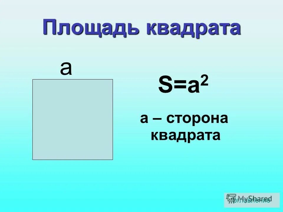 Площадь квадрата со стороной 12