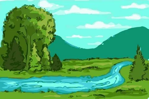 Река картинка нарисованная