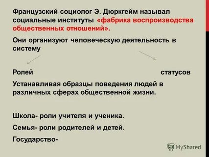 Социальный институт организует деятельность людей
