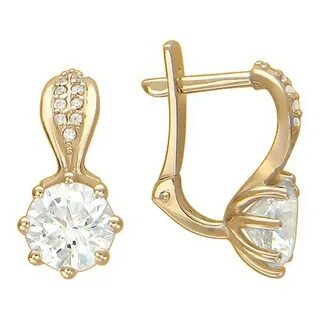 Сережки золото фианит