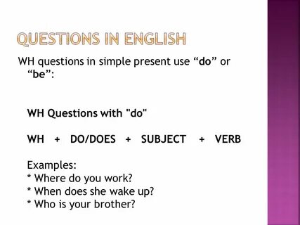 Present simple wh questions