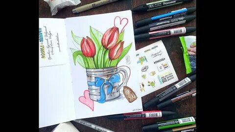 Рисунки маркерами на день рождения маме