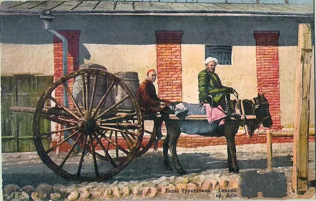 повозка двухколеска. телега в средней азии. средняя азия арба. телега. двухколесная повозка в средней азии.