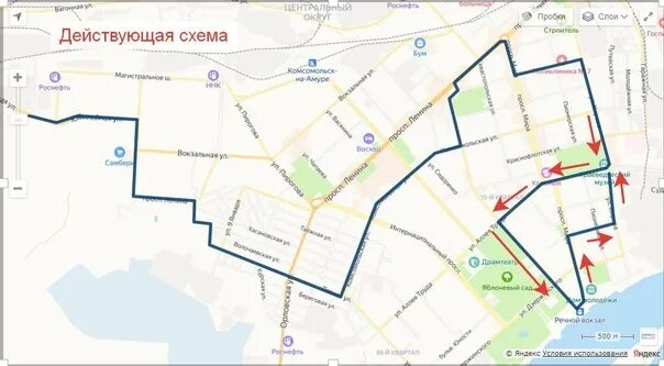 Карта автобусов комсомольск
