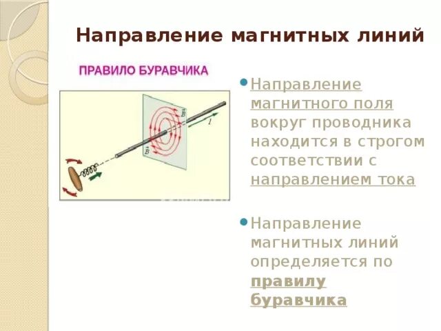 Направление линий магнитного поля прямого проводника с током. Направление магнитных линий вокруг проводника с током. Направление линий магнитного поля вокруг проводника с током. Магнитное поле прямолинейного проводника с током. Направление магнитного поля прямого проводника с током