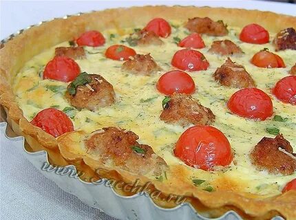 Киш с сыром и помидорами