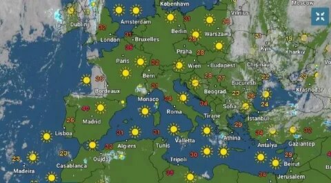 Прогноз на карте европы