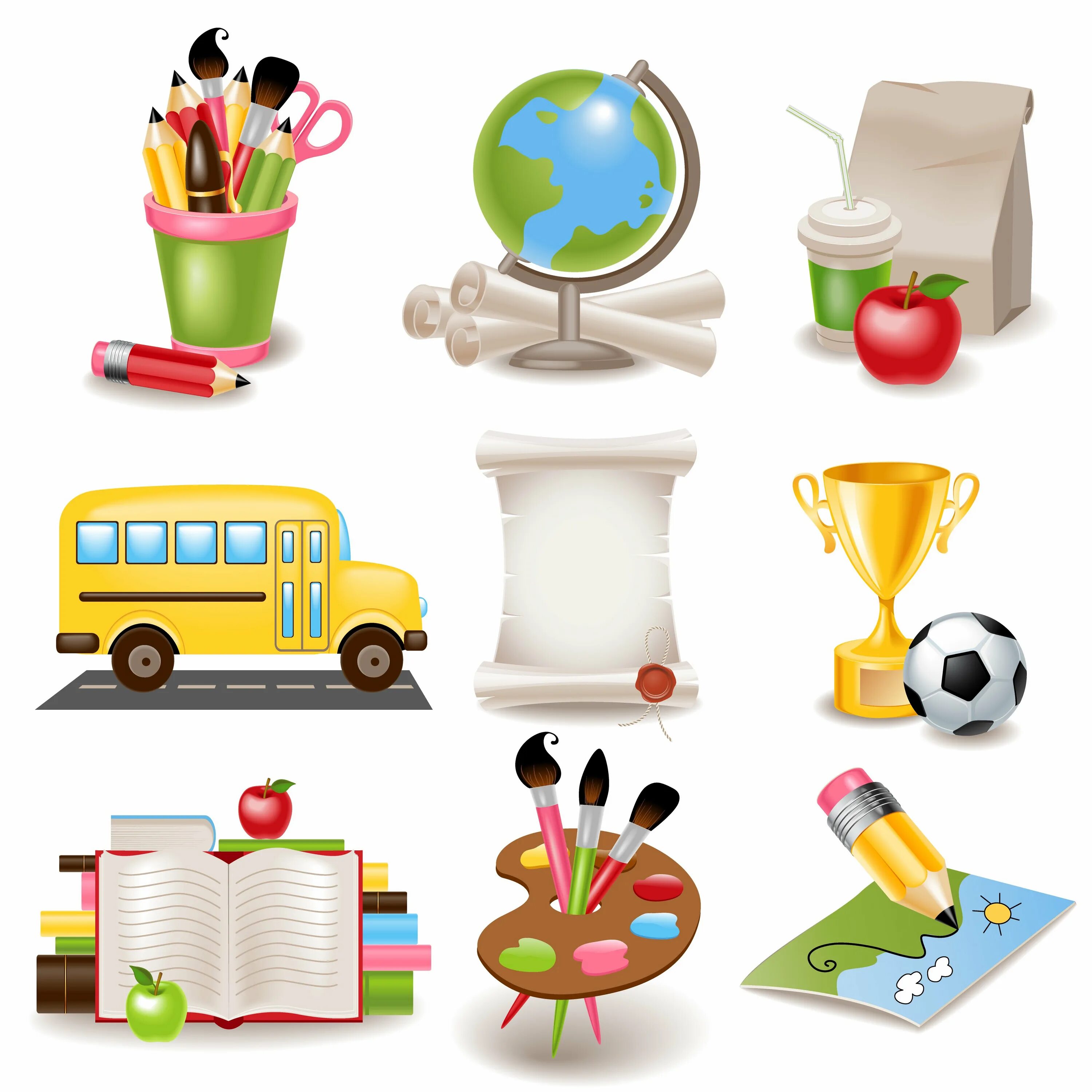 Школьная тематика. Клипарты предметов. Школьные принадлежности. Школьные принадлежности на прозрачном фоне. Школьные предметы на прозрачном фоне.