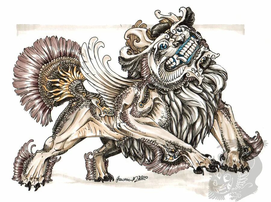 Дракон знака зодиака лев. Мифические собаки. Собака фу тату. Собака тату мифическая. Собачьи в мифологии.