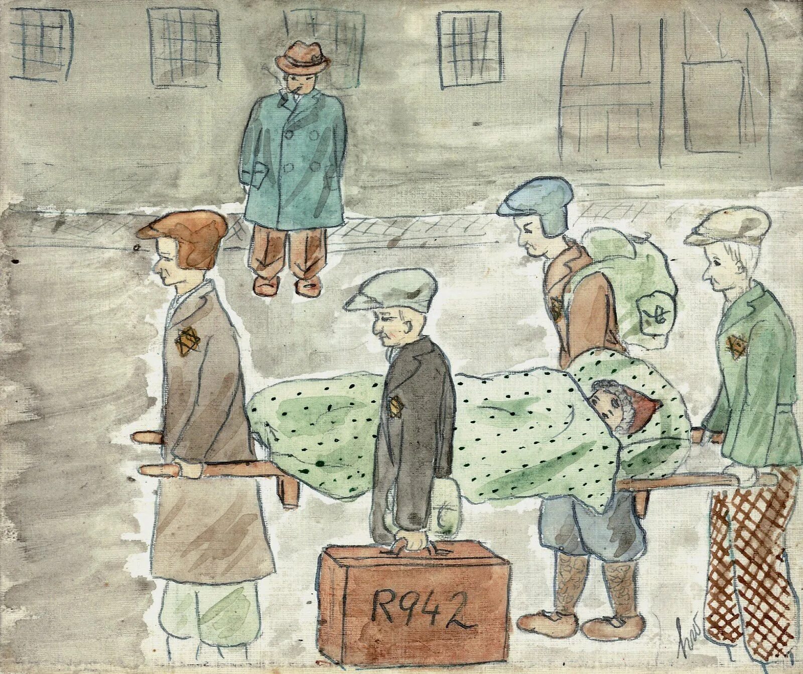 Рисунки детей из концлагеря Терезин. Хельга Вайс. Рисование на тему Холокост.