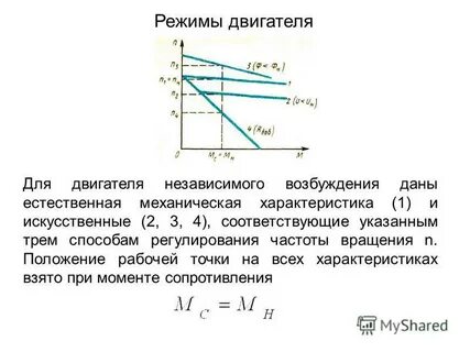 Естественная характеристика двигателя