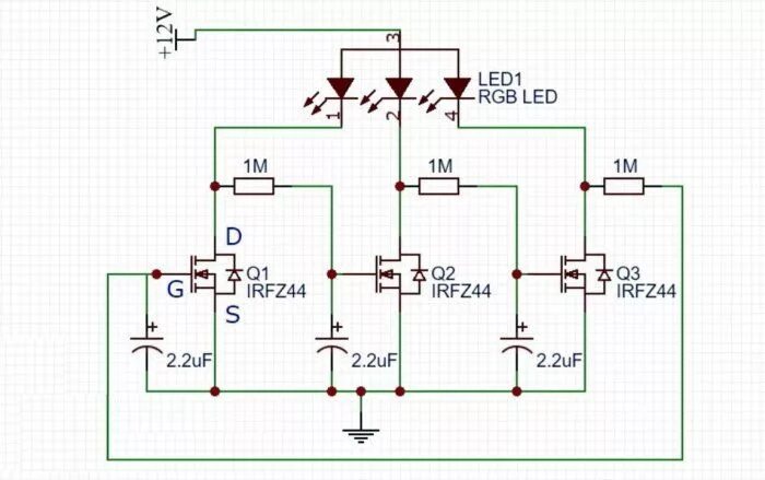 Схема управления rgb лентой RGB светильник или лампа настроения на ATtiny13