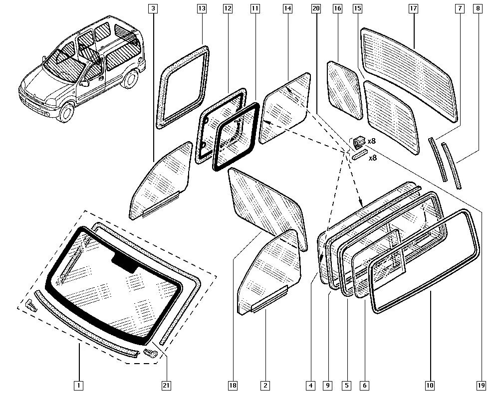 Окна renault. Renault Kangoo 2002 боковое стекло. Стекло задней двери Рено Кангу 1. Стекло задней правой двери Рено Кангу 1. Стекло задней двери Рено мастер 2.