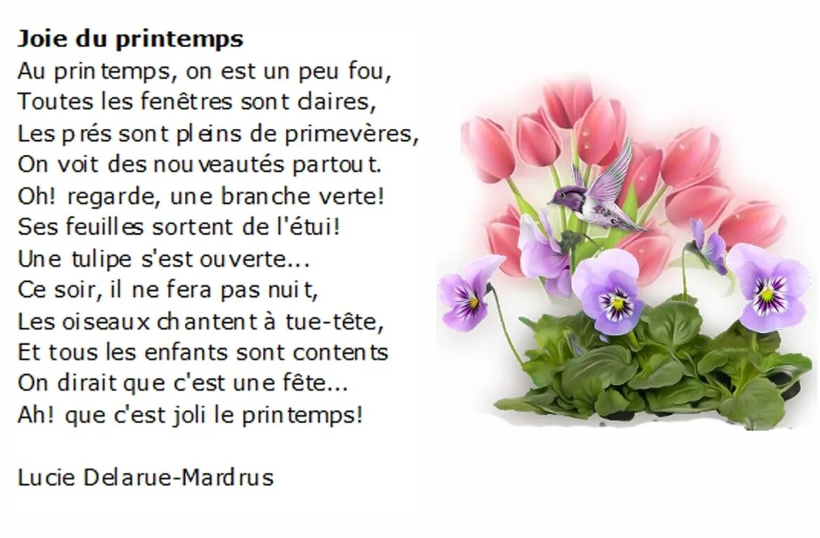 Est peu. Le printemps стих на французском. Poesie. Стихотворение l'enfant.