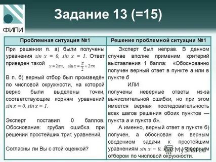 Ответы и решение п