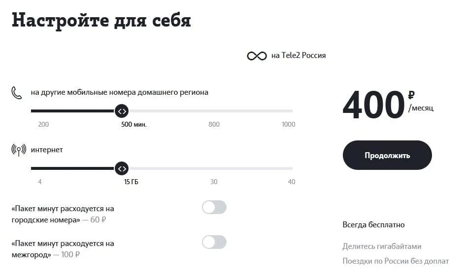 Теле2 30 минут