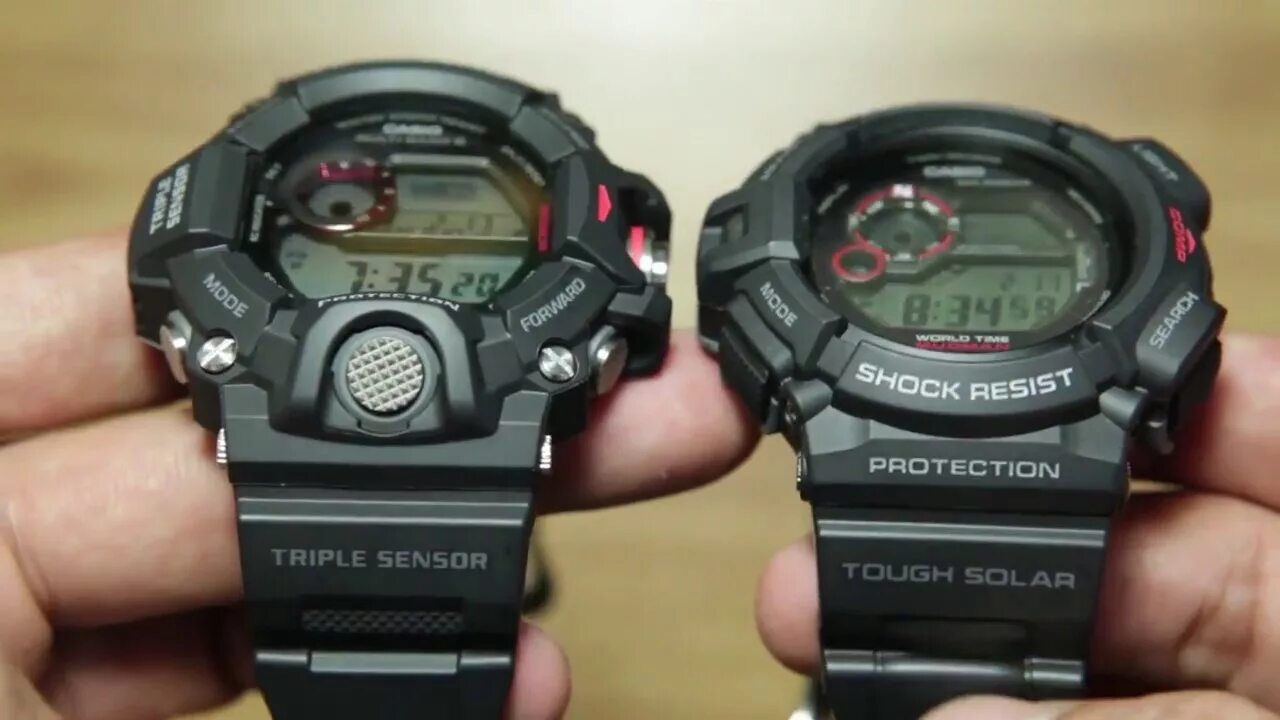 Triple sensor. G-shock g-9300-1e vs gw-9400. mudman 9400. casio g-shock prg e 30. tokdis triple sensor multi band 6 tough solar.