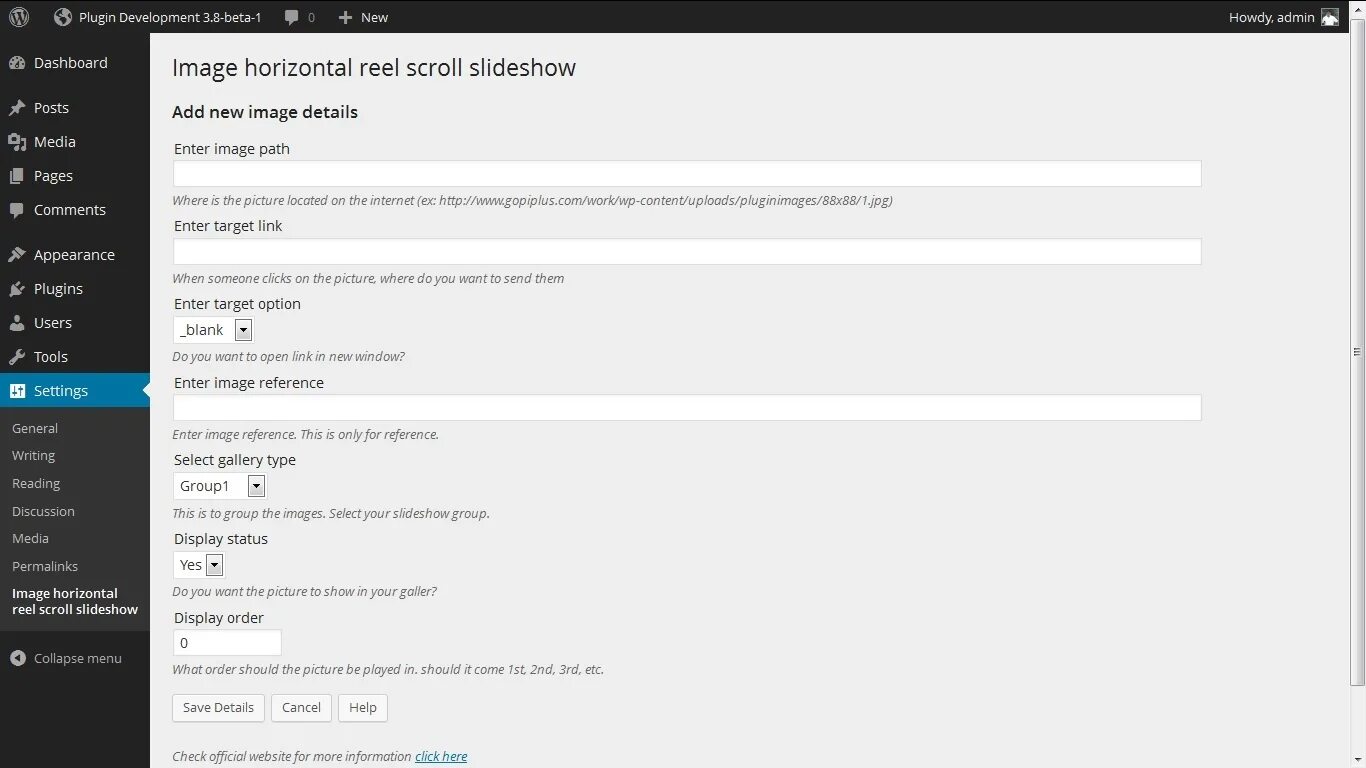 Wp admin plugin