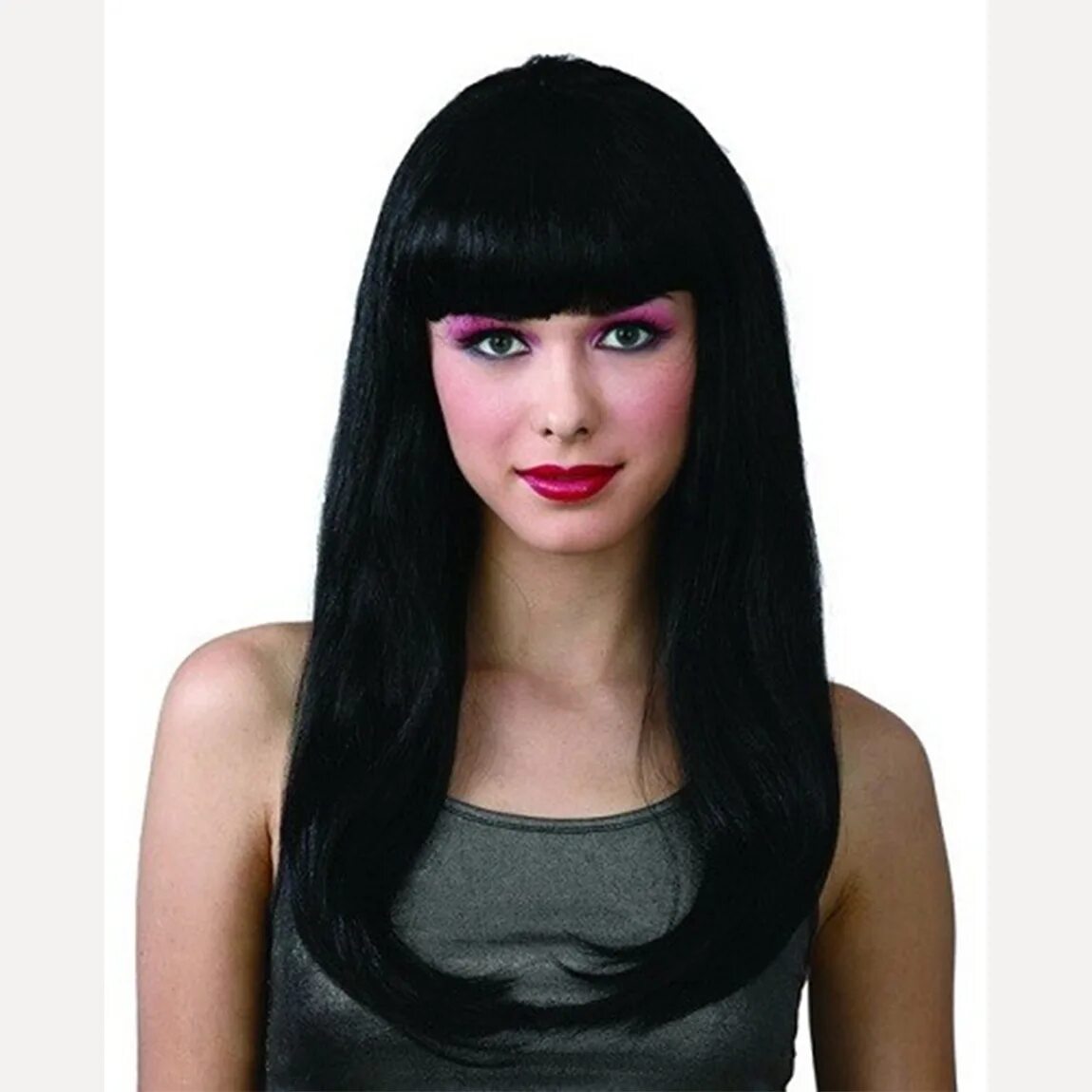 Длинные темные волосы с челкой. Черный парик с челкой (12088). Парик брюнетка. Парик черный длинный. Длинные черные волосы с челкой.