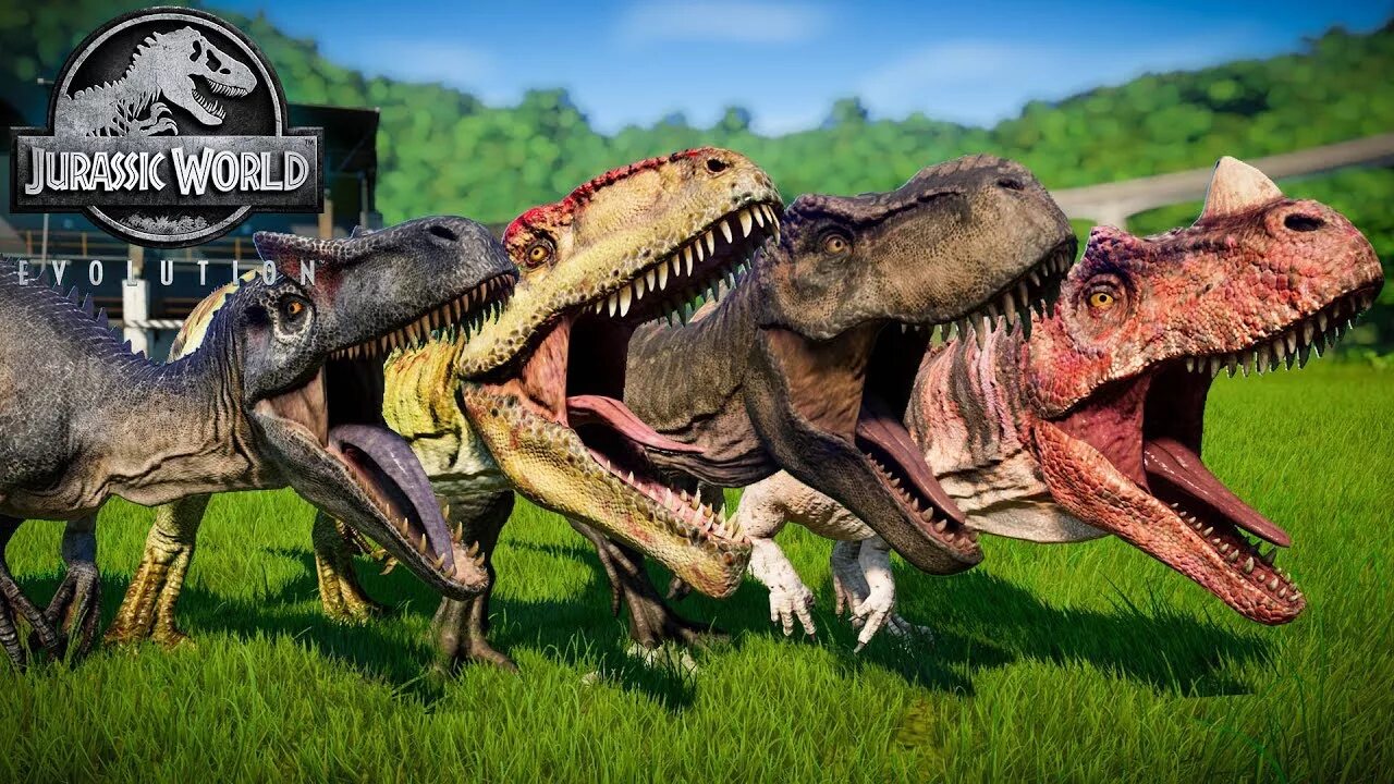 Гигантозавр рекс. Гиганотозавр jurassic world evolution. аллозавр jurassic world evolution. тираннозавр и гигантозавр. гигантозавр vs тиранозавр.
