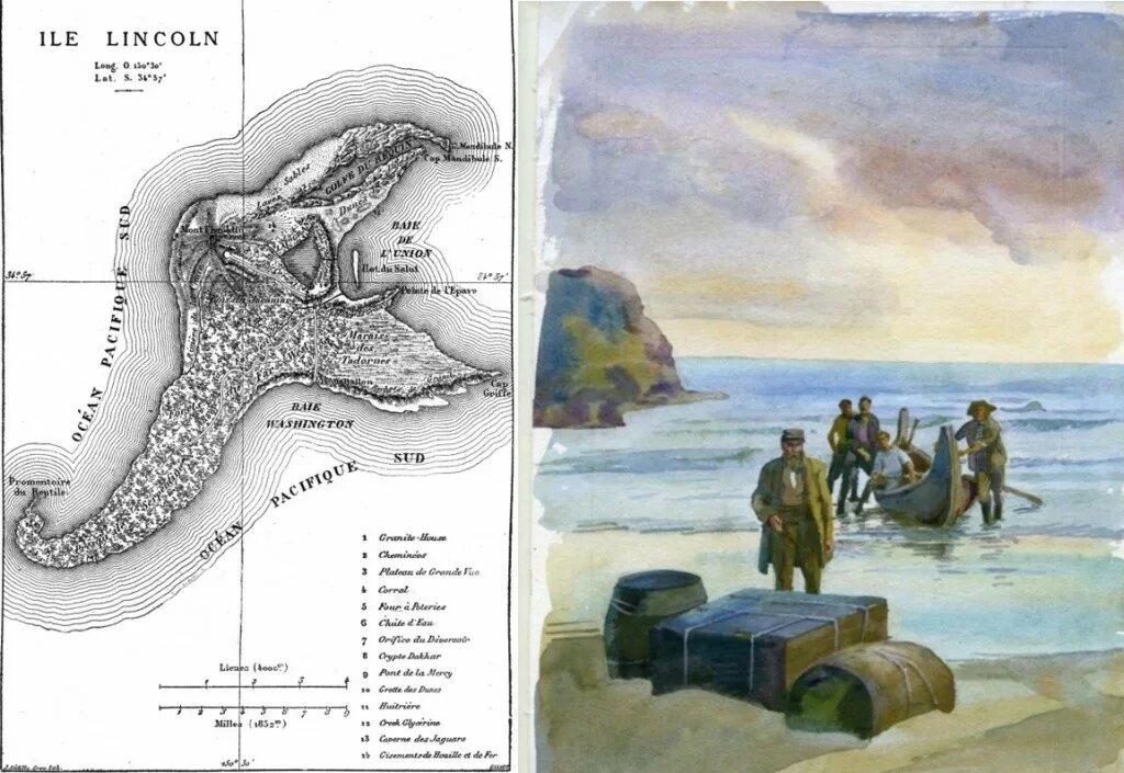 Таинственный остров карта острова Линкольна. Таинственный остров Жюль Верн карта острова. Жюль Верн таинственный остров карта острова Линкольна.
