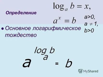 Определение логарифмического тождества