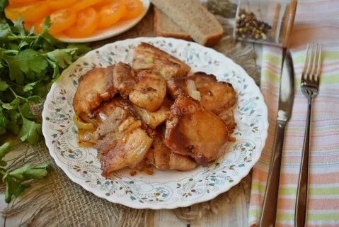 Жареное сало с луком