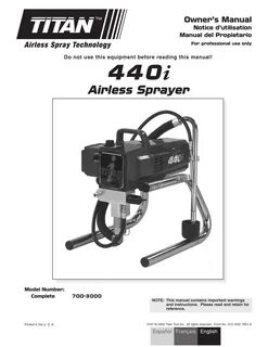 (4 MB) Titan 440i Product Manual • 440i Paint Sprayer PDF manual d...