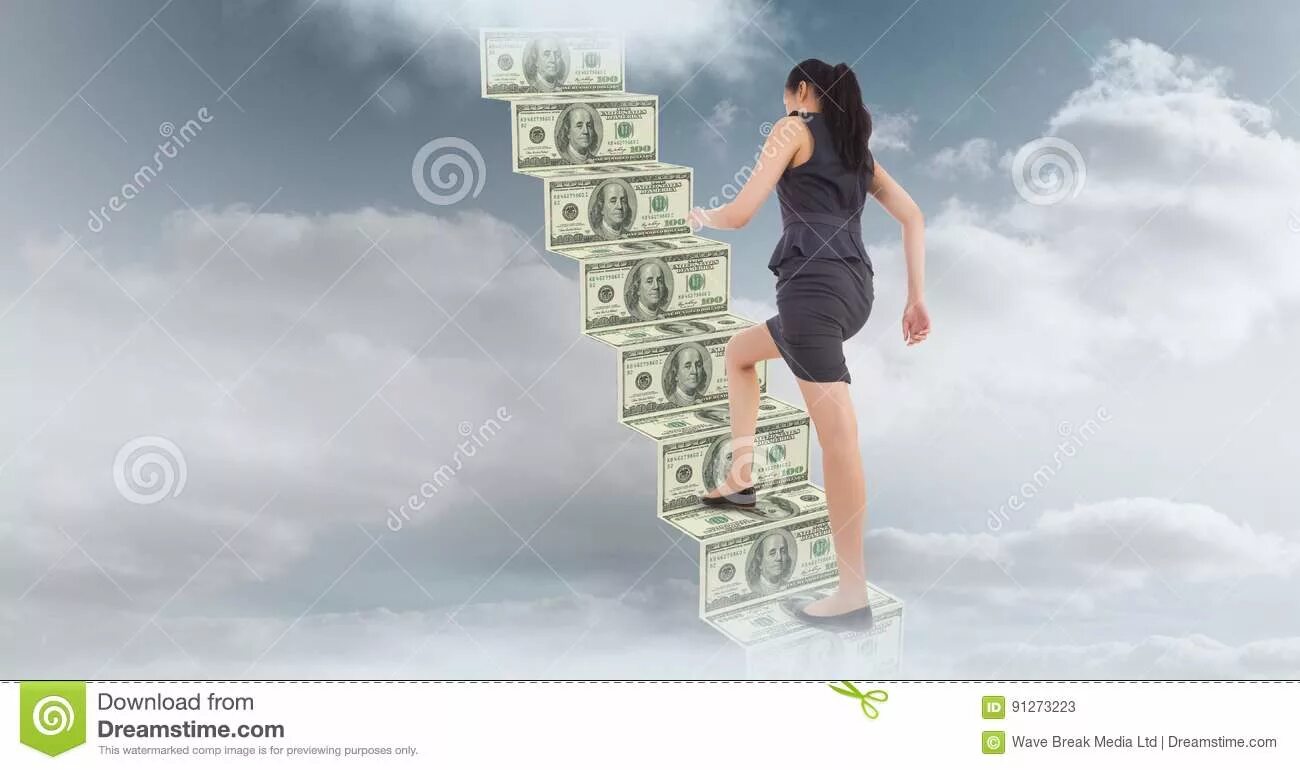 Деньги идут на цель. Девушка идет по карьерной лестнице. Карьера женщина с деньгами. Карьерный рост деньги. Карьерная лестница деньги.