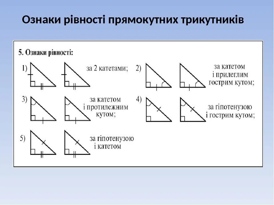 Урок признаки равенства прямоугольных треугольников 7 класс. Равенство прямоугольных треугольников. Теоремы равенства прямоугольных треугольников. Три признака равенства прямоугольных треугольников. Равенство прямоугольных треугольников 7 класс.