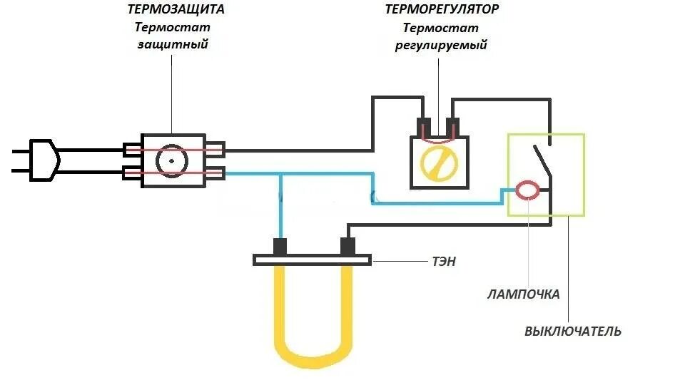 Подключение нагревательного элемента. Схема включения бойлера электрическая. Схема подключения термостата Термекс. Схема подключения термореле водонагревателя. Схема подключения ТЭНА бойлера.