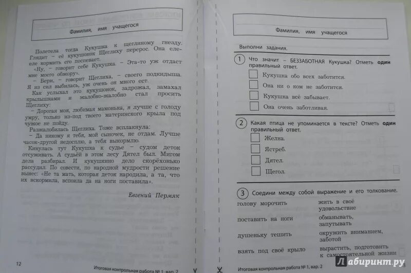 Демонстрационный вариант чтение итоговая работа 2 класс. Итоговая контрольная по литературному чтению 4 класс.