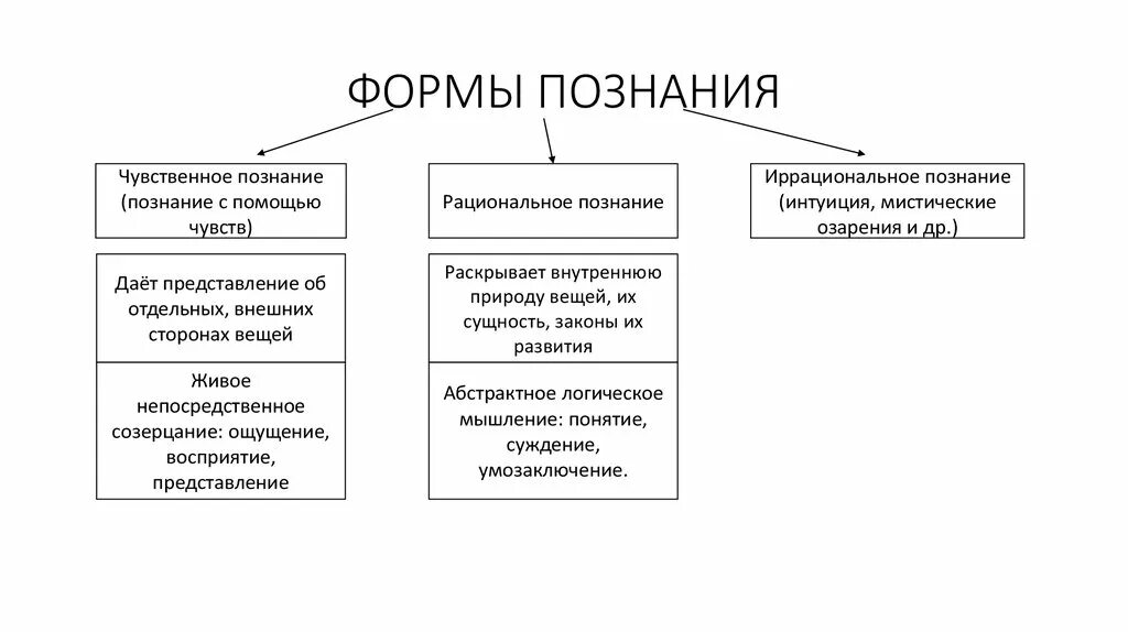 Указать виды познания. Познание основные формы познания. Основные формы познания схема. Схема формы познания философия. Составить схему: «основные формы познания».