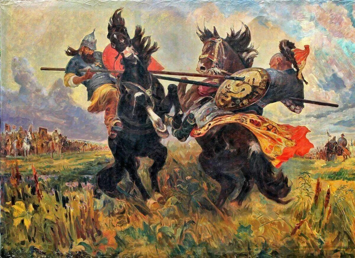 Куликовская битва была в 1380. Пересвет с челубеем на куликовом поле. пересвет и челубей куликовская битва. куликовская битва 1380 г.