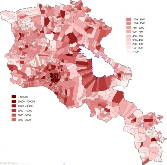 Численность армении на 2023 год. Плотность населения Армении. Карта плотности населения Армении. Плотность населения Еревана. Плотность населения Армении 2023.